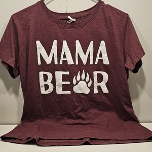 2 Womans large mama bear and fur mama shirt. Both for $9